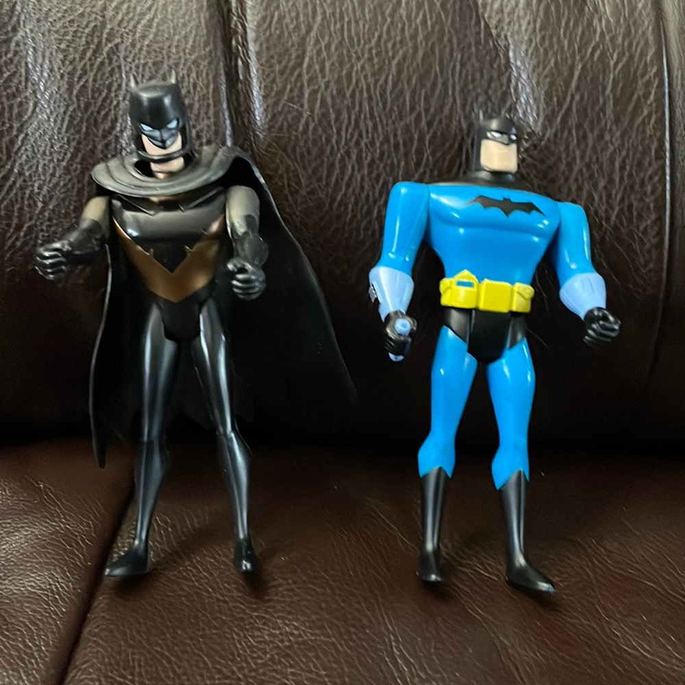 Two posable Batman figures.